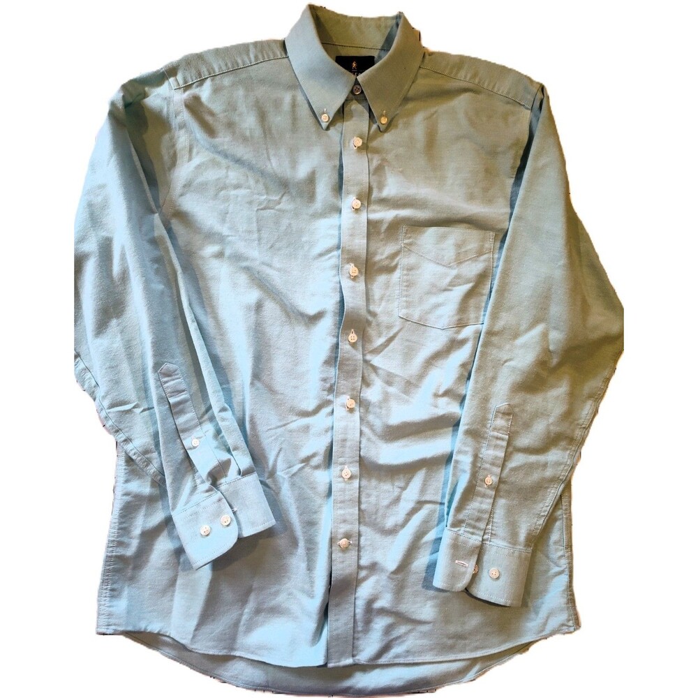 Stafford Mens Regular Fit Light Blue Travel Performance Super Shirt 16 34-35